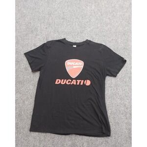 Ducati Shirt Mens Extra‎ Large Black Spellout Graphic Tee Short Sleeve Crew Neck